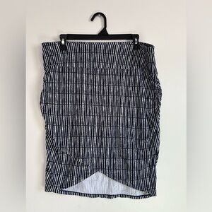 Athleta Navy and White Striped Pencil Skirt